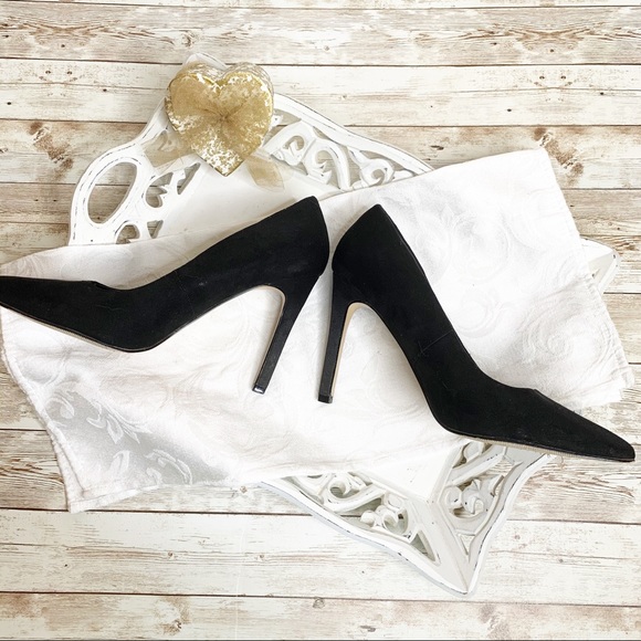 Forever 21 | Black Suede Stilettos, Sz 7.5 - Picture 2 of 9